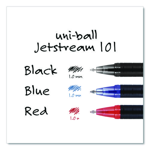 Jetstream 101 Hybrid Gel Pen, Stick, Bold 1 mm, Red Ink, Black/Red Barrel, Dozen