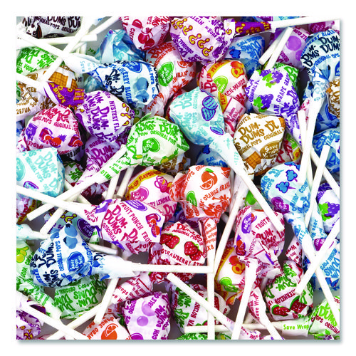 Dum-Dum-Pops, Assorted Flavors, Individually Wrapped, 2 lb Bag, 200 Pieces/Bag, 6 Bags/Carton