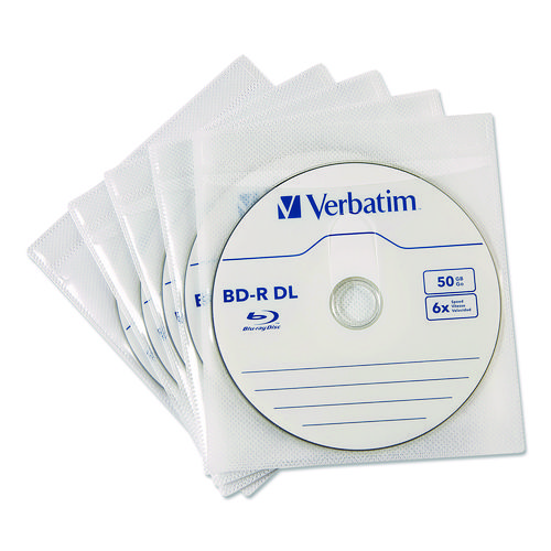 CD/DVD Sleeves, White, 50/Pack