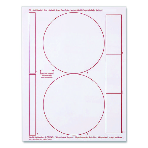 Inkjet Media Labels, Matte White, 50 Sheets/Pack