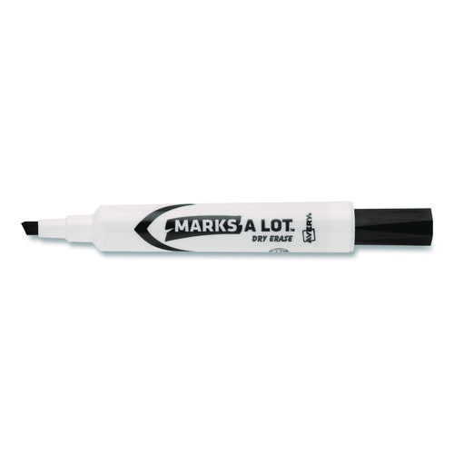 MARKS A LOT Desk-Style Dry Erase Markers, Broad Chisel Tip, Black