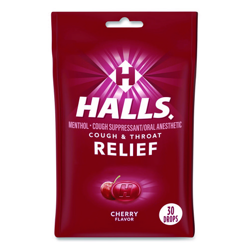 Relief Menthol Cough Suppressant - Oral Anesthetic, Cherry, 30/Pack