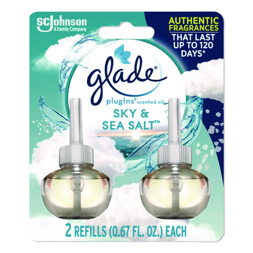 Plugin Scented Oil Refill, Sky and Sea Salt, 0.67 oz, 2/Pack