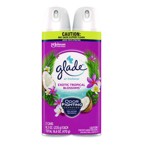 Air Freshener, Exotic Tropical Blossoms, 8.3 oz Can, 2/Pack