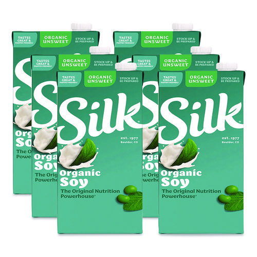 Soymilk, Unsweetened Original, 32 oz, 6/Carton