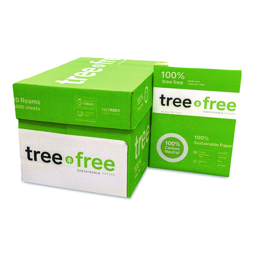 TreeFree Multipurpose Paper, 92 Bright, 20 lb Bond Weight, 8.5 x 11, White, 500 Sheets/Ream, 10 Reams/Carton