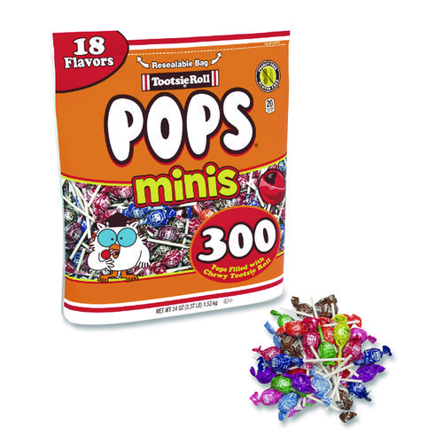 Pops Minis, Assorted Flavors, 36 oz Bag, 200 Pieces