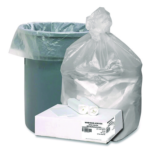 Global Ultra Plus Industrial Trash Bag, 45 gal,16 mic, 40 x 48, Natural, 80/Carton