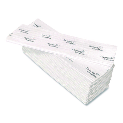 EasyMop Microfiber Dust Mop Pads, 16 x 5.3, White, 50/Pack