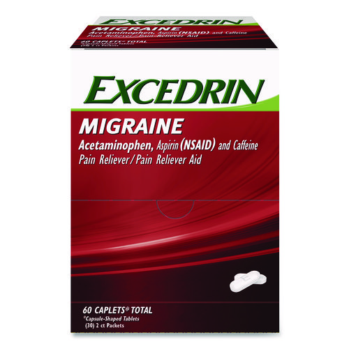 Migraine Caplets, 2 Tablets/Packet, 30 Packets/Box