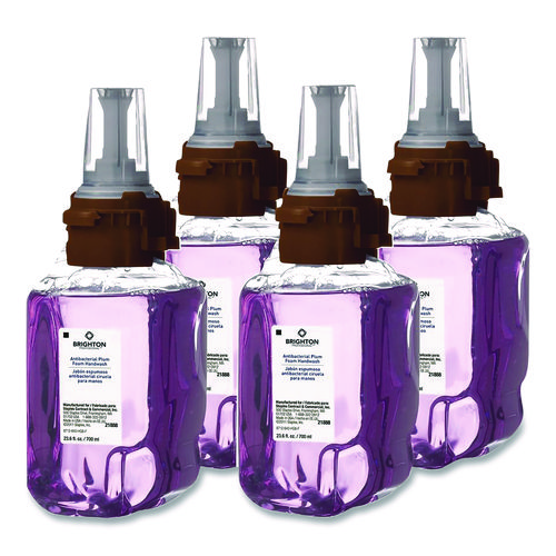 Antibacterial Foaming Hand Soap Refill for ADX-7 Dispenser, Plum Scent, 700 mL, 4/Carton