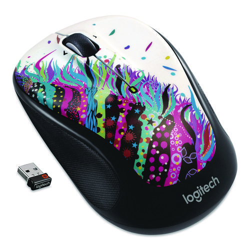 M325 Wireless Mouse, 2.4 GHz Frequency/30 ft Wireless Range, Left/Right Hand Use, Celebrate