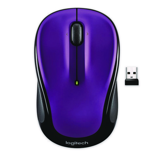 M325S Wireless Mouse, 2.4 GHz Frequency, 32.8 ft Wireless Range, Left/Right Hand Use, Violet