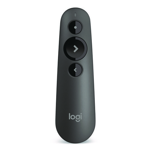 R500 Laser Presentation Remote, Class 1, Projects 65 ft, Gray