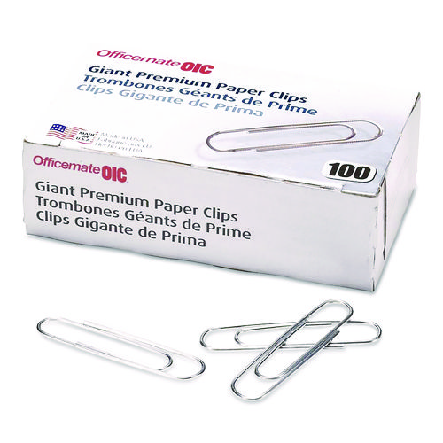 Premium Jumbo Paper Clips, Jumbo, Smooth, Silver, 100/Box, 10 Boxes/Pack