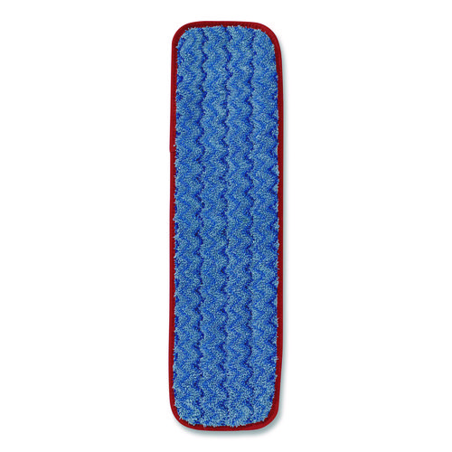 Microfiber Wet Mop Pad, 18", Red, 12/Carton