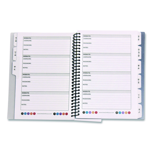 Small/Mini Password Log Book, 480 Total Entries, 4 Entries/Page, Black Plastic Cover, (60) 7 x 5.5 Sheets