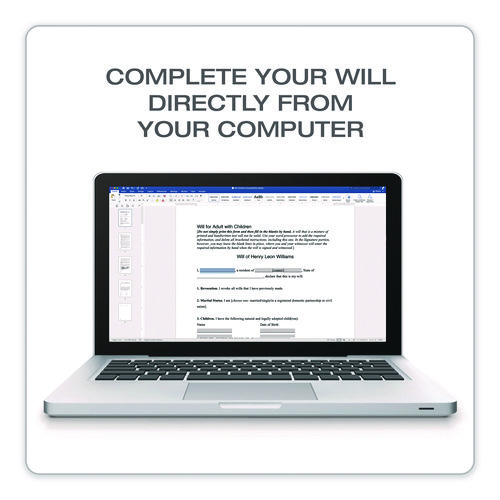 Last Will and Testament Digital Download with Instructions, Inkjet/Laser Printable, 8.5 x 11, Unlimited Number of Forms