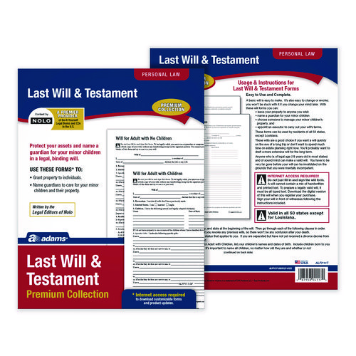 Last Will and Testament Digital Download with Instructions, Inkjet/Laser Printable, 8.5 x 11, Unlimited Number of Forms