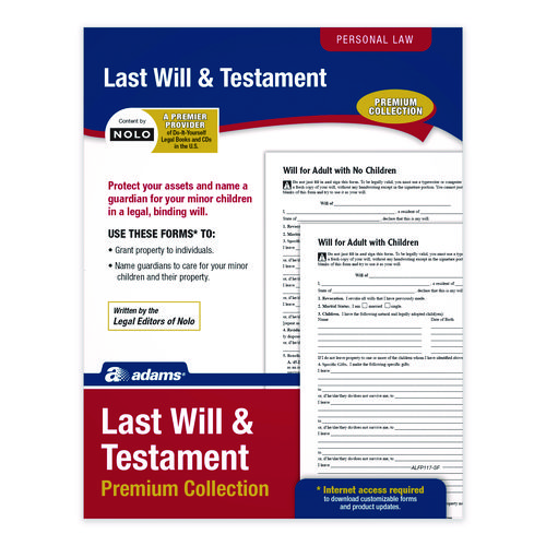 Last Will and Testament Digital Download with Instructions, Inkjet/Laser Printable, 8.5 x 11, Unlimited Number of Forms