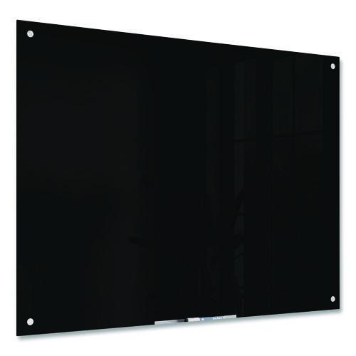 Black Glass Dry Erase Board, 48" x 36" (Actual Size: 47" x 35"), Black Surface