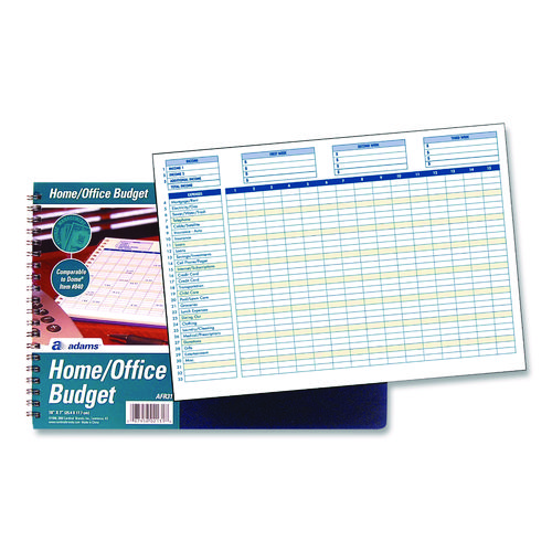 Home/Office Weekly/Monthly Budget Book, Two-Page Spread: 15 Columns, Royal Blue Cover, 7 x 10 Sheets, 32 Sheets/Book