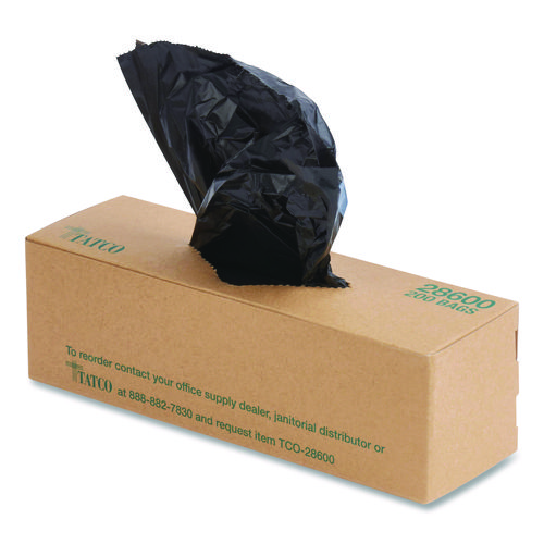 Dog Waste Bags, Open-Face, 0.5 gal, 8" x 13", Black, Perforated Roll, 200 Bags/Roll, 10 Rolls/Carton