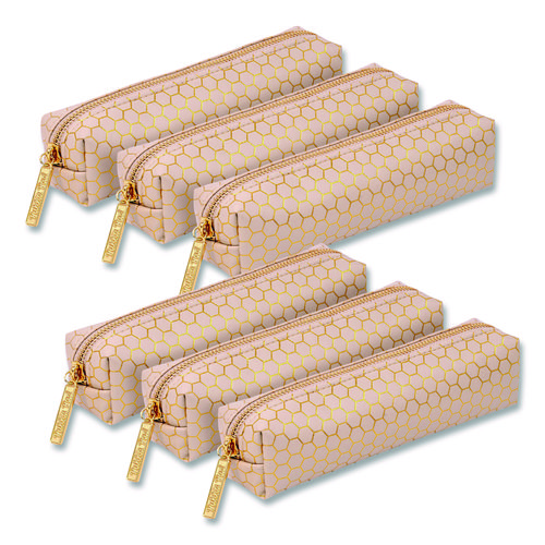 Pencil Case, 8.07 x 2.36 x 2.55, Taupe, 6/Pack