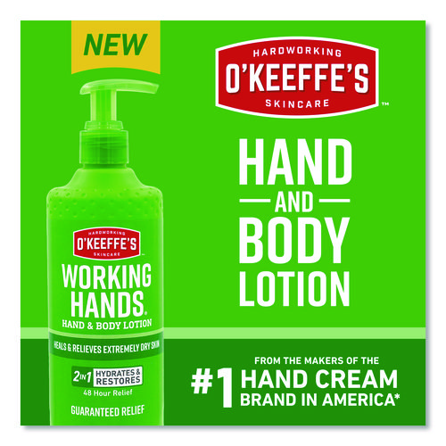 Working Hands Hand and Body Lotion, 12 oz Pump Bottle, Unscented