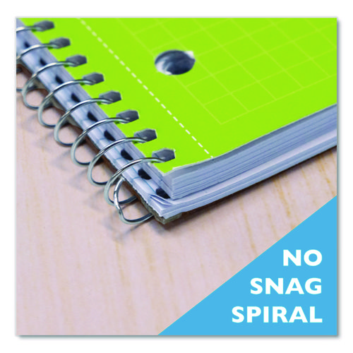 Spiral Notebook, Quadrille Rule (4 sq/in), Randomly Assorted Cover Color, (100) 10.5 x 8 Sheets