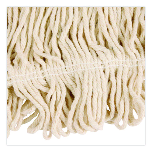 Super Stitch Cotton Looped End Wet Mop, Large, 1" White Headband