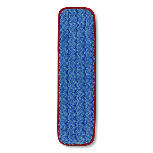 Microfiber Wet Mop Pad, 18", Red, 12/Carton