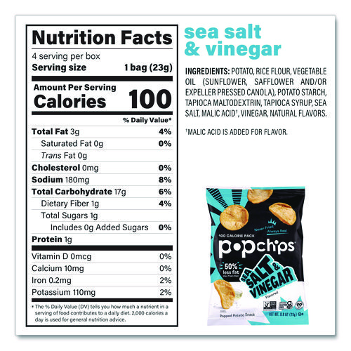 Potato Chips, Variety Pack, Barbeque, Sea Salt, Sour Cream and Onion, 0.8 oz Bag, 30/Pack