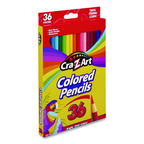 Colored Pencils, 36 Assorted Lead and Barrel Colors, 36/Box