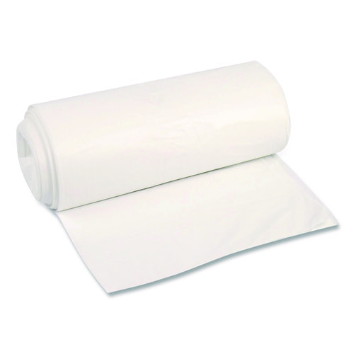 High-Density Can Liners, 45 gal, 12 mic, 40 x 48, Natural, Perforated Roll, 250/Carton