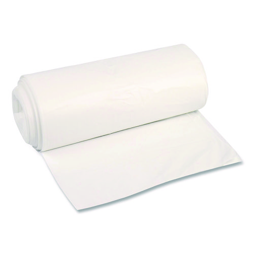 High-Density Can Liners, 45 gal, 22 mic, 40 x 48, Natural, Perforated Roll, 150/Carton