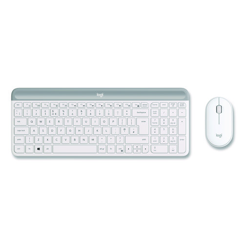 MK470 Slim Wireless Keyboard and Mouse Combo, 2.4 GHz/33 ft Wireless Range, Off-White