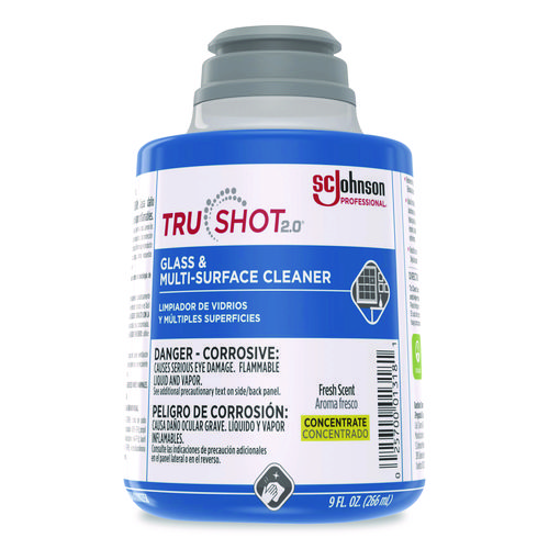 TruShot 2.0 Glass and Multisurface Cleaner, Fresh Scent, 9 oz Cartridge, 4/Carton