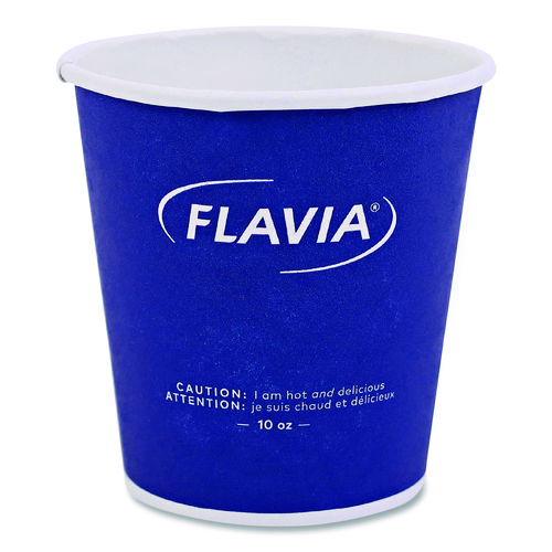 Hot Beverage Paper Cup 10 oz, FLAVIA Design, Blue, 100/Sleeve, 10 Sleeves/Carton