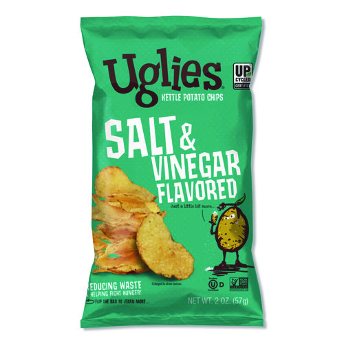 Kettle Potato Chips, Salt and Vinegar, 2 oz Bags, 24/Carton