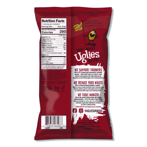 Kettle Potato Chips, Bar-B-Que, 2 oz Bags, 24/Carton