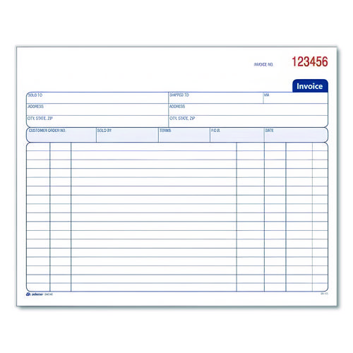 Multipart General-Purpose Invoice Pad, Two-Part Carbonless, 8.38 x 6.69, 50 Forms Total