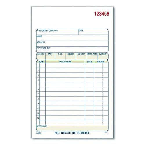 Multipart Sales Order Pad, Two-Part Carbonless, 4.19 x 6.69, 50 Forms/Pad, 3 Pads/Pack