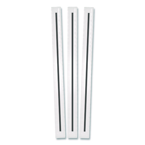 Wrapped Polypropylene Stirrers, 5.5", Black, 500/Box