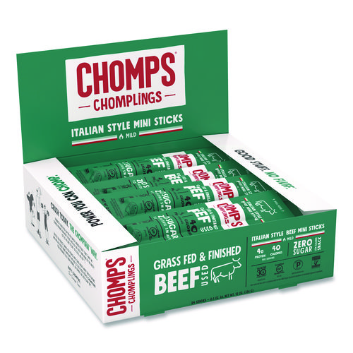 Chomplings Italian Style Beef Meat Stick, 0.5 oz Individually Wrapped, 24/Box