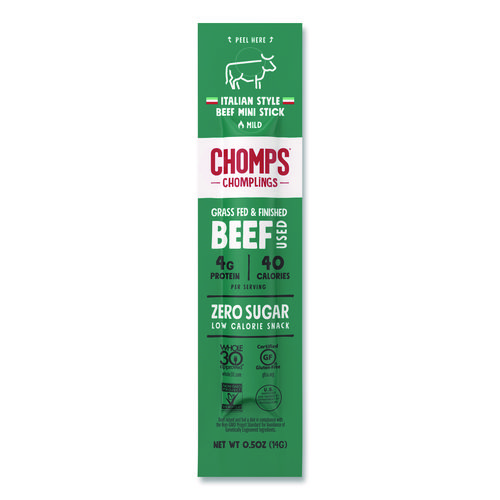 Chomplings Italian Style Beef Meat Stick, 0.5 oz Individually Wrapped, 24/Box