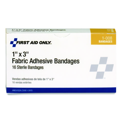 Fabric Adhesive Bandages, 1 x 3, 16/Box