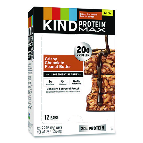 Protein MAX Bar, Crispy Chocolate Peanut Butter, 2.2 oz Bar, 12/Box