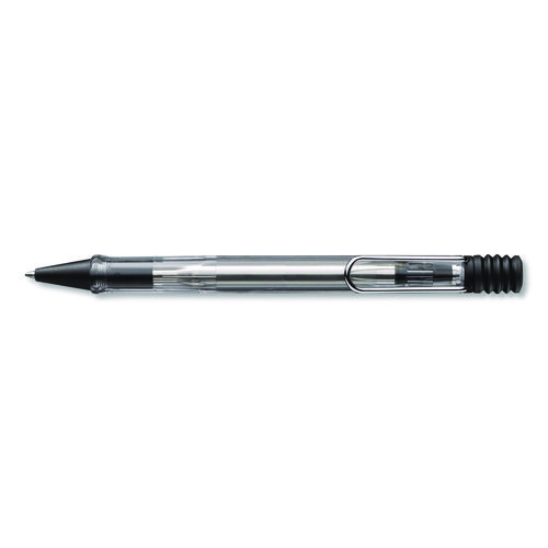 Vista Ballpoint Pen, Retractable, Medium, Black Ink, Clear/Black Barrel