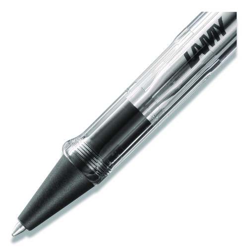 Vista Ballpoint Pen, Retractable, Medium, Black Ink, Clear/Black Barrel